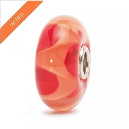 Trollbeads Glassbead TGLBE-10135 "Coral colored wave"