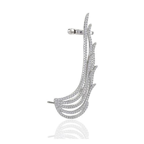 Sif Jakobs Silver Earrings Aprilia SJ-E0026-CZ-R ca.5cm