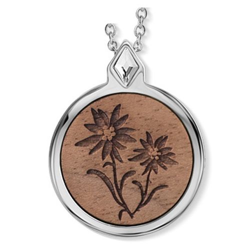 CrystALP necklace Wooden Edelweiss Flower 30391.W2.R.16L
