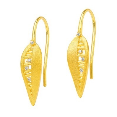 Bernd Wolf earrings "Flying" 24Karat Gold plated 18911156