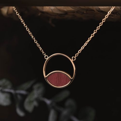 Holzkern Necklace Perception collection (Amaranth/Gold)