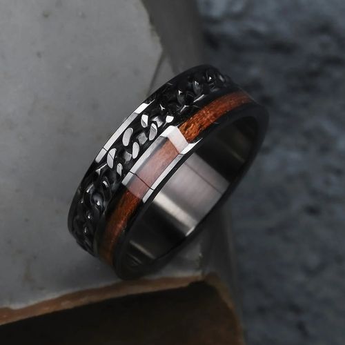Holzkern Ring "Fractional" Koa/Grey