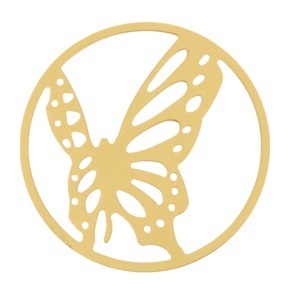 My imenso Insignia 33mm 33-0694 Polished Cover "Butterfly" (925/Gold-pl.)