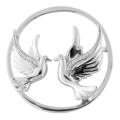Insignia 33mm 33-1198 Polished Cover "Liebesvögel" (925/RHOD-PLATED)