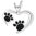 CrystALP necklace Open Heart with Paws 30350.JET.R